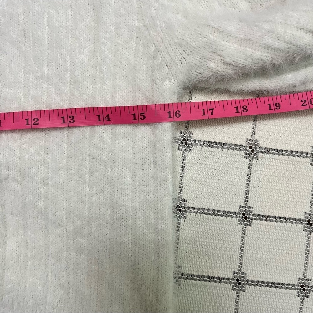 Garage White Fuzzy Women's Cardigan - Picture 7 of 8